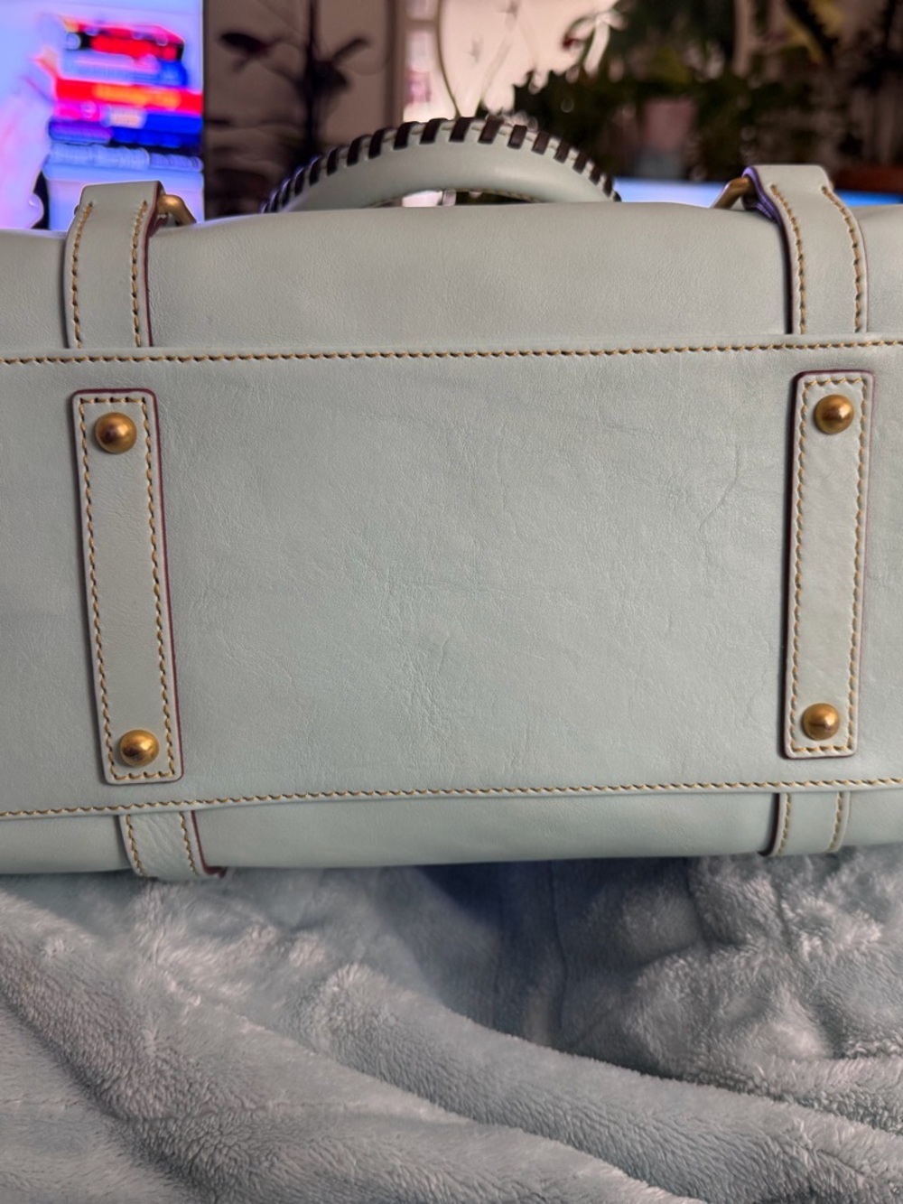 Dooney & Bourke pale blue large Florentine satchel - Picture 3 of 4
